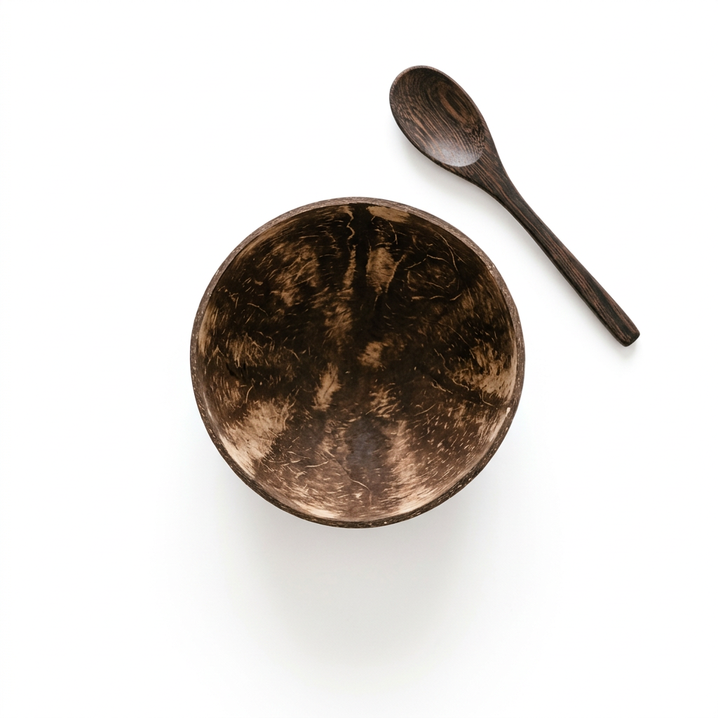 Coconut Bowls & Wooden Spoons